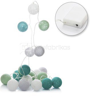 LED medvilniniai kamuoliai ( Cotton ball ) 20 vnt. baterijos AAA SAVEX