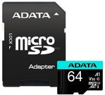 ADATA Premier Pro UHS-I U3 V30S 64 GB, MicroSDXC, Flash memory class 10, Adapter
