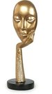 Skulptūra Kaukė delne aukso sp. 11.5x11.5x37 cm HR-V020