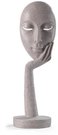 Skulptūra Kaukė delne pilkos sp. 11.5x11.5x37 cm HR-V018