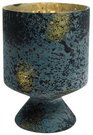 Žvakidė stiklinė tamsiai mėlyna 12x12x17 cm Julen PTMD 98319