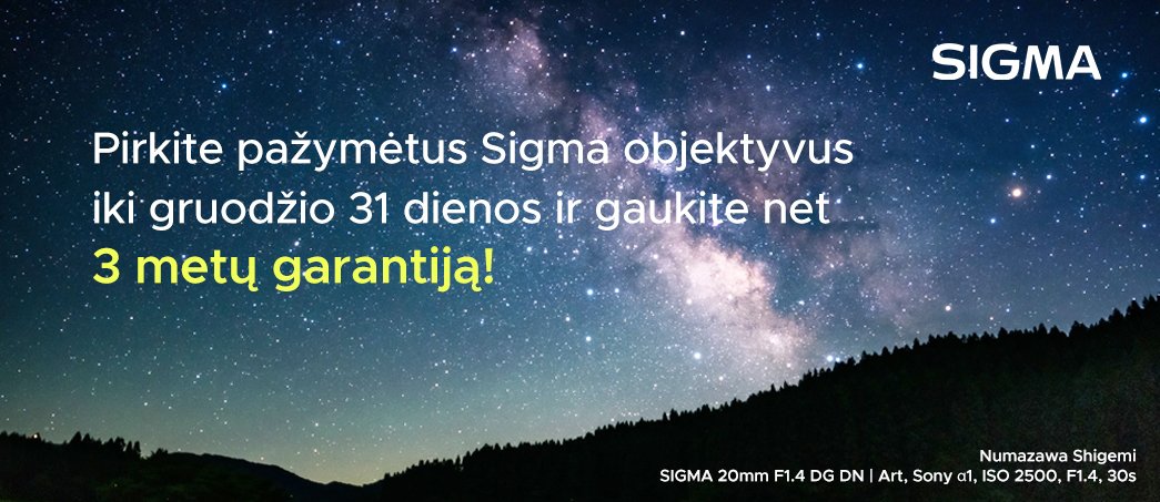 Sigma objektyvams – 3 metų garantija