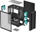 Deepcool Case CC560 V2 Black Mid-Tower Power supply included No