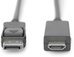 Digitus Adapter cable Displayport 1.2 with interlock 4K 60Hz UHD Typ DP/HDMI A M/M black 1m