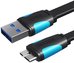 Flat USB 3.0 A male to Micro-B male cable Vention VAS-A12-B150 1.5m Black