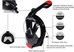 Caruba Full Face Snorkel Mask Swift   foldable + action cam mount (black   L/XL)