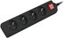 Lanberg Power strip 1.5m, black, 4 sockets, with switch, cable made of solid copper