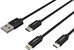 Natec USB-A to Micro USB, Lightning, USB-C 1 m, Black