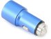 Omega автомобильный зарядый адаптер 2xUSB 2100mA Metal, синий (43343)