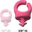 Pink Big Cable Management Device for 3/8"-16 Threaded Holes (3-Pack)
