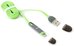Platinet кабель USB - microUSB/Lightning 1м, зеленый (42872)