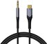 Port Audio Cable 3,5 mm mini jack / USB Type-C / 1m Joyroom SY-A03 (black)