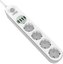 Power strip with 4 AC outlets, 4x USB, LDNIO SE4432, 2m (white)