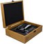 Rinkinys vynui kamščiatraukis+peiliukas folijai bambuko dėžutėje GS028