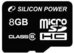 Silicon Power карта памяти microSDHC 8GB Class 6 + адаптер