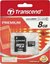 Transcend 8GB microSD SDHC atminties kortelė su adapteriu