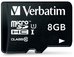 Verbatim microSDHC 8GB Class 10 incl Adapter