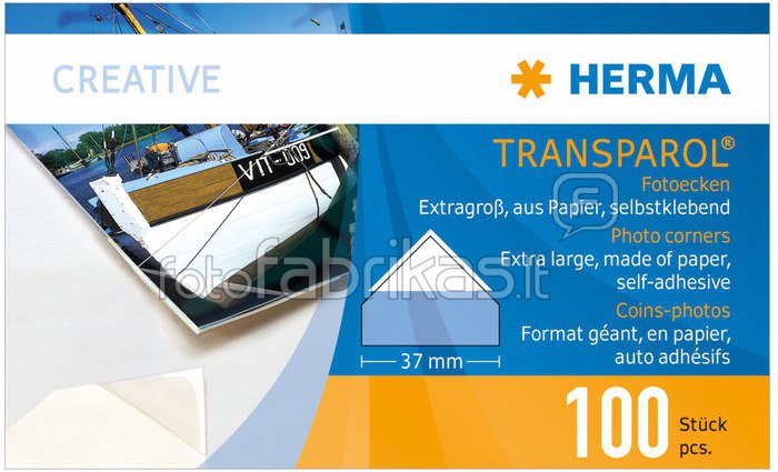 HERMA 1302 Transparol Fotoecken XXL 100 Stück selbstklebend transparent