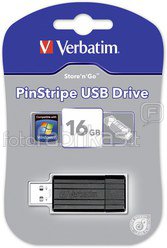10x1 Verbatim Store n Go 16GB Pinstripe USB 2.0 black
