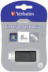 10x1 Verbatim Store n Go 8GB Pinstripe USB 2.0 black