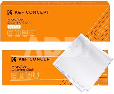 15x15cm Microfiber Cleaning Cloth Kit, White, 20-Pack