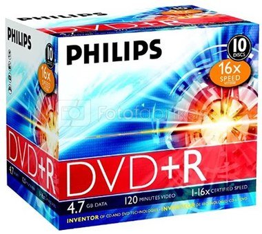1x10 Philips DVD+R 4,7GB 16x JC
