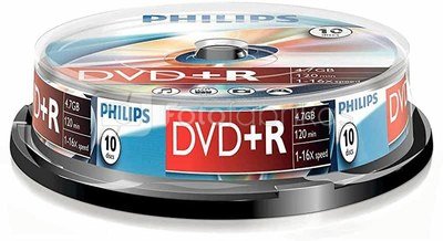 1x10 Philips DVD+R 4,7GB 16x SP