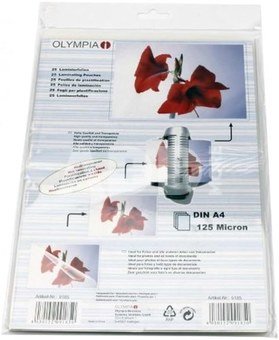 1x25 Olympia Laminating pouches DIN A4 125 micron