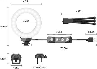 4" USB Powered Ring Multi-Functional Fill Light