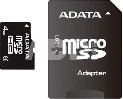 4GB microSDHC card with SD adapter (class 4), retail