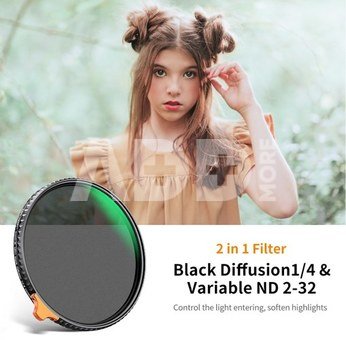 52mm Black Mist 1/4 and ND2-ND32 (1-5 Stop) Variable ND Lens Filter 2 in 1 with 28 Multi-Layer Coatings - Nano X Series
