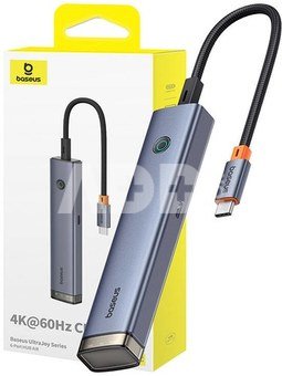 6-Port HUB AIR Baseus UltraJoy Series Type-C - HDMI, USB3.0x2, USB2.0, C3.0, PD (grey)