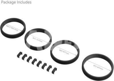 62.5-64.5mm / 66-68mm / 69-71mm / 72-74mm Seamless Focus Gear Ring Kit 4186