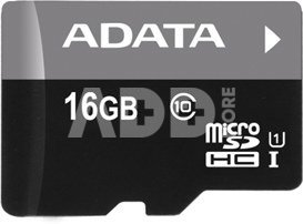 A-DATA 16GB Premier microSDHC UHS-I U1 Card (Class 10) with micro reader V3 bkbl, retail
