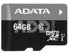 A-DATA 64GB Premier microSDHC UHS-I U1 Card (Class10) with adapter Retail