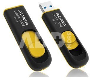 A-DATA DashDrive UV128 32GB Black+Yellow USB 3.0 Flash Drive, Retail