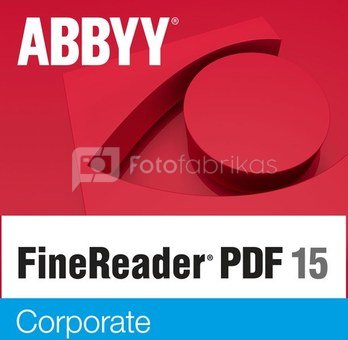 Abbyy FineReader 15 Corporate, Volume License (per Seat), 1 year(s), License quantity 11-25 user(s), Software Maintenance