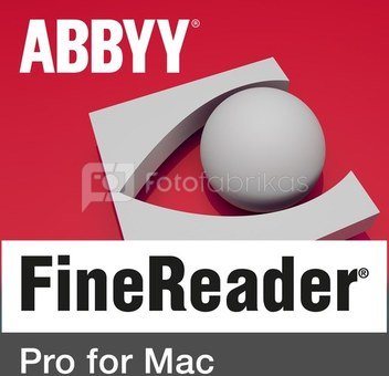Abbyy FineReader Pro for Mac, Single User License (ESD), Perpetual year(s), License quantity 1 user(s)