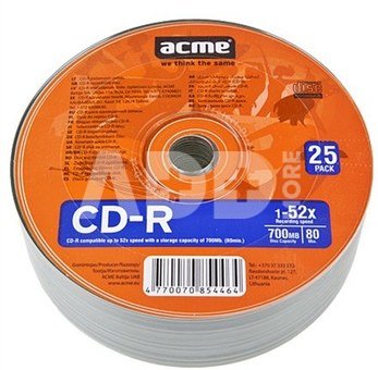 ACME CD-R 80/700MB 52X 25pack shrink