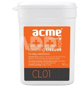 ACME CL01 Delicate screen cleaning tissues, 50 pcs, wet