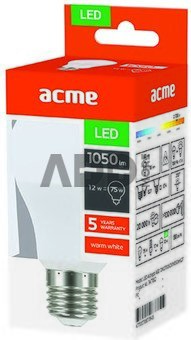 ACME LED Ashape A60 10W3000K1200lmE27 Acme 1 050 lm LED, E27 220-240 V ~50 Hz V