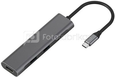 Adapter USB Type-C - 2 x USB 3.0, Type-C PD, HDMI