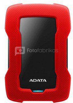 ADATA 2TB Portable Hard Drive HD330 (Red) USB 3.1, Color Box