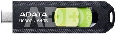 ADATA FlashDrive UC300 64 GB, USB 3.2 Gen 1, Black/Green