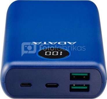 ADATA Power Bank AP20000QCD Li-Polymer, Blue, 20000 mAh, Micro-USB, USB Type-C, 2xUSB 2.0 Type-A, 1xUSB Type-C
