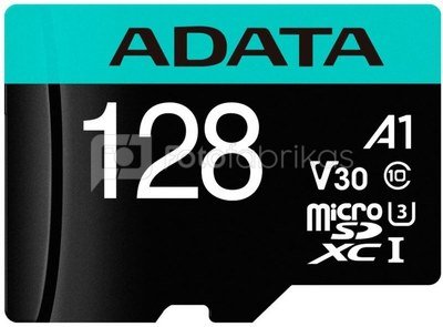 ADATA Premier Pro UHS-I U3 128 GB, micro SDXC, Flash memory class 10, with Adapter