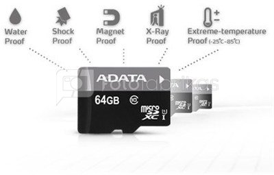 ADATA Premier UHS-I 64GB GB, Micro SDXC, Flash memory class 10, No