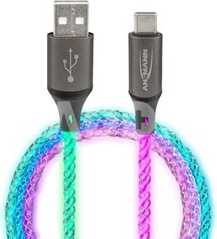 Ansmann USB-A / USB-C Cable with LED Lighting 100cm 1700-0158