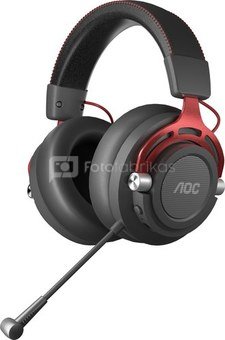 AOC Gaming Headset GH401 Microphone, Black/Red, Wireless/Wired