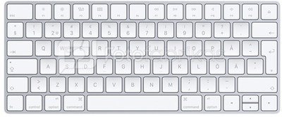 Apple Magic Keyboard MLA22S/A Standard, Wireless, Keyboard layout EN, 231 g, Silver, White, Swedish,